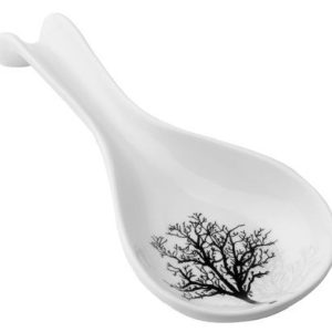 Corelle TIMBER SHADOWS Porcelain 8 3/4 SPOON REST *Black Grey Leafless Branches