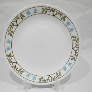 Corelle TREE BIRD 8.5 LUNCH PLATE *NATURE Fluttering BLUE BIRDS Green Brown