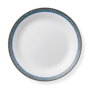 NEW Corelle VERANDA 10 1/4 DINNER PLATE Blue Aqua Gray *Seaside Tiles
