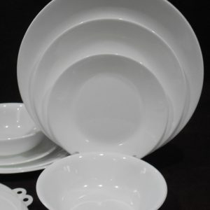 ❤️ NEW 10-pc WINTER FROST WHITE Dinnerware w/ Dinner Lunch Plates Bowls & Covers