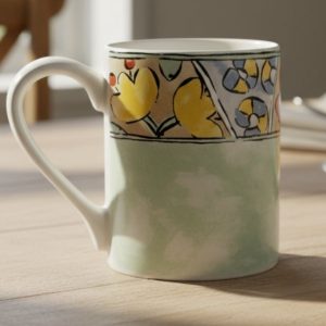 NEW Corelle 11-oz WATERCOLORS Stoneware Cup MUG *Colorful Flowers Fruit & Vines