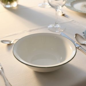 Corelle WATERCOLORS 18-oz SOUP BOWL Cereal Salad *Khaki Green Band Rim