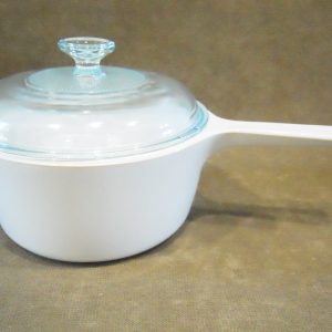 *New CORNINGWARE 2.5-Qt Just White SAUCEPAN POT & COVER Pyroceram Winter Frost