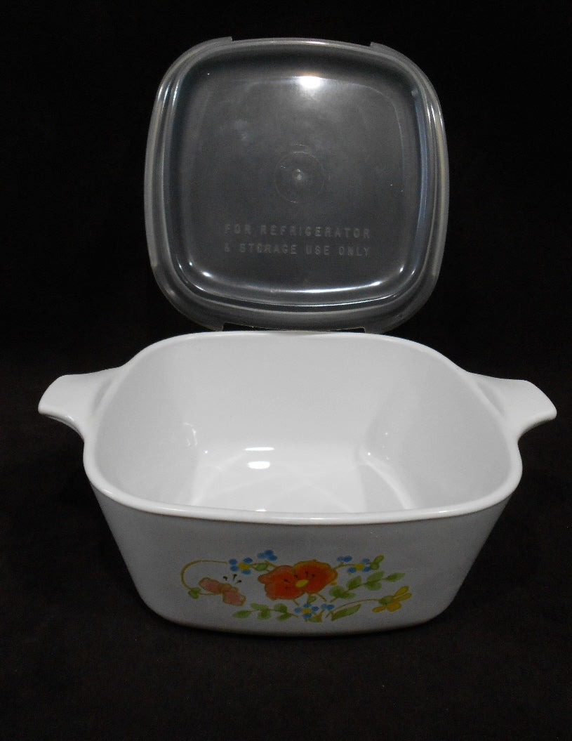 NEW 2-pc CORNING Corelle P43 WILDFLOWER Petite Pan & COVER Lid Microwave Dish - Image 2