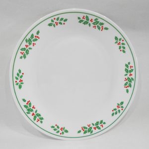 NEW 1 Corelle WINTER HOLLY 10.25 Dinner PLATE 1991 Green Band Christmas Holiday