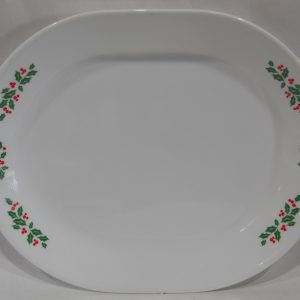 *LN CORELLE Christmas WINTER HOLLY Red Green SERVING PLATTER Entree Plate Tray