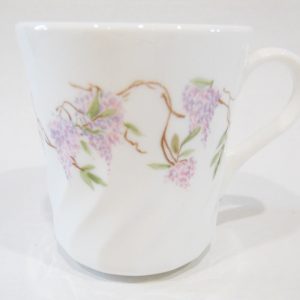 CORELLE Corning WISTERIA Vitrelle 8-oz TEA Coffee CUP MUG *Purple Lilac Floral