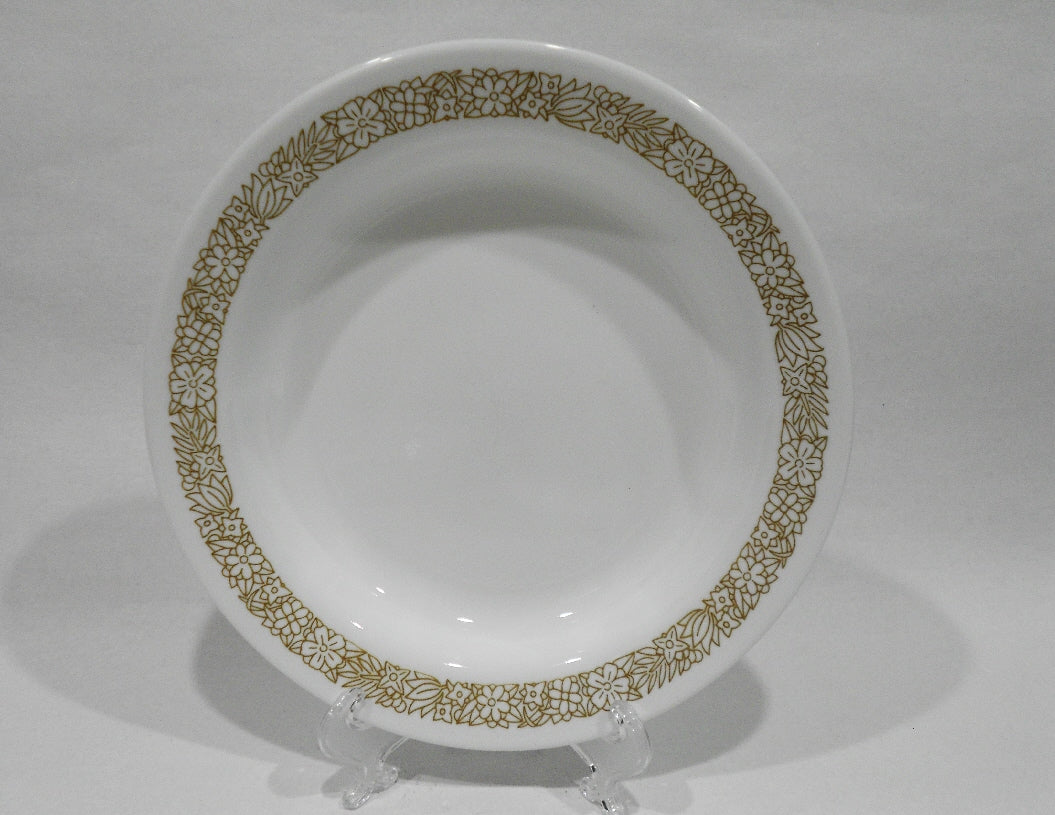 1 Corelle WOODLAND BROWN 15-oz BOWL Flat Rimmed Soup Plate *Floral Leaves - Image 2