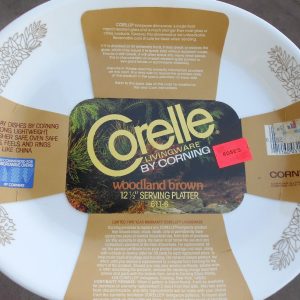 NEW Corelle Corning WOODLAND BROWN 12.25x10 SERVING PLATTER Entree Plate