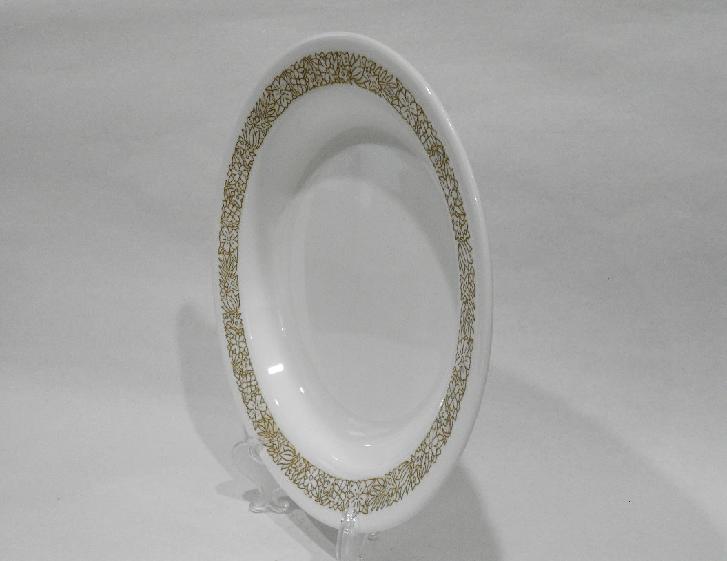 1 Corelle WOODLAND BROWN 15-oz BOWL Flat Rimmed Soup Plate *Floral Leaves - Image 3