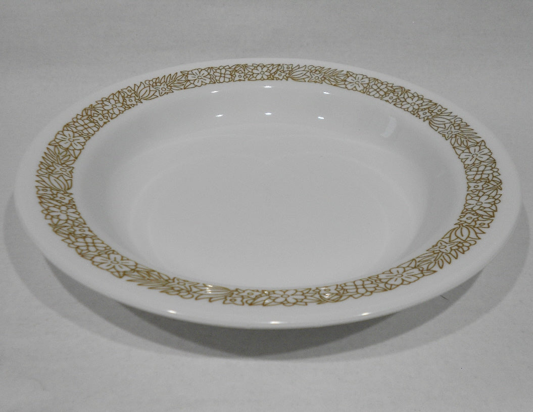 1 Corelle WOODLAND BROWN 15-oz BOWL Flat Rimmed Soup Plate *Floral Leaves - Image 4