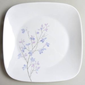 1 NEW Corelle Square JACARANDA 10 1/2 DINNER Plate PURPLE GRAY Floral
