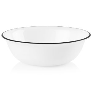 1 Corelle BLACK RIM 18-oz SOUP Cereal  BOWL *Inked Poppy Brasserie Cusco Paloma